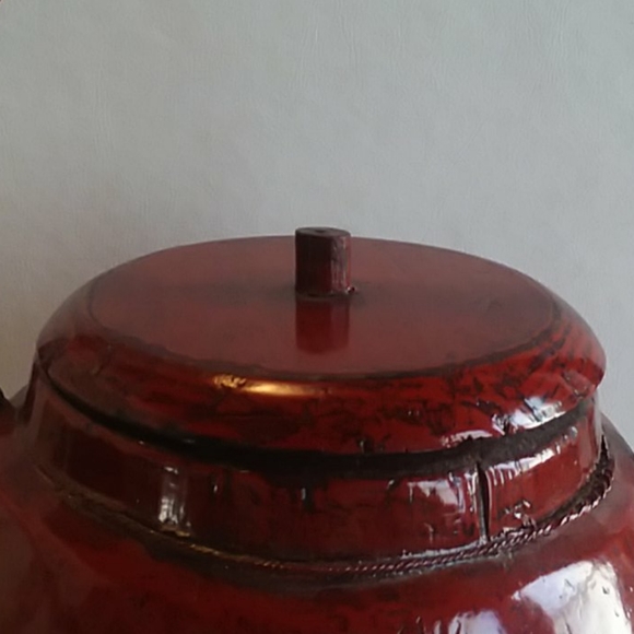 Large Red Reproduction Vintage Chinese Teapot - Picture 4 of 10